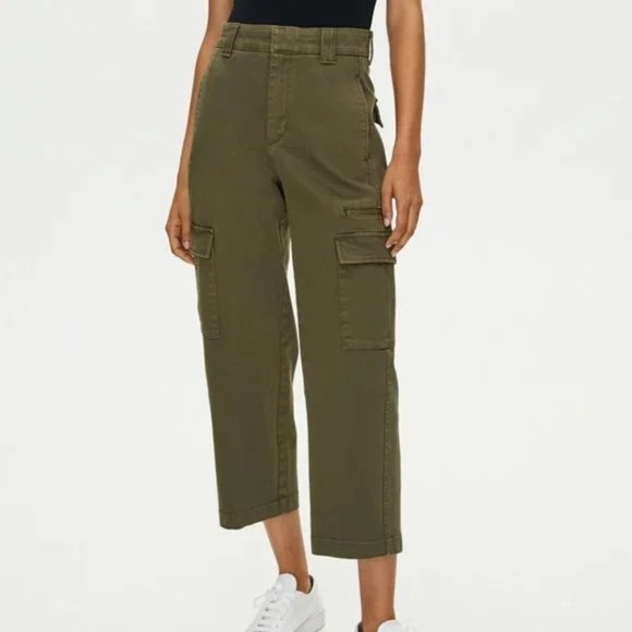 Aritzia The Group Babaton Women’s Athena Cropped Pants In Cream Size 00 Straight - Picture 1 of 10